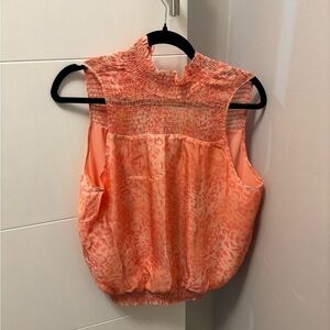 RAMY BROOK Joy Leopard Print Sleeveless Top Droco Pink (MSRP $295) Size M